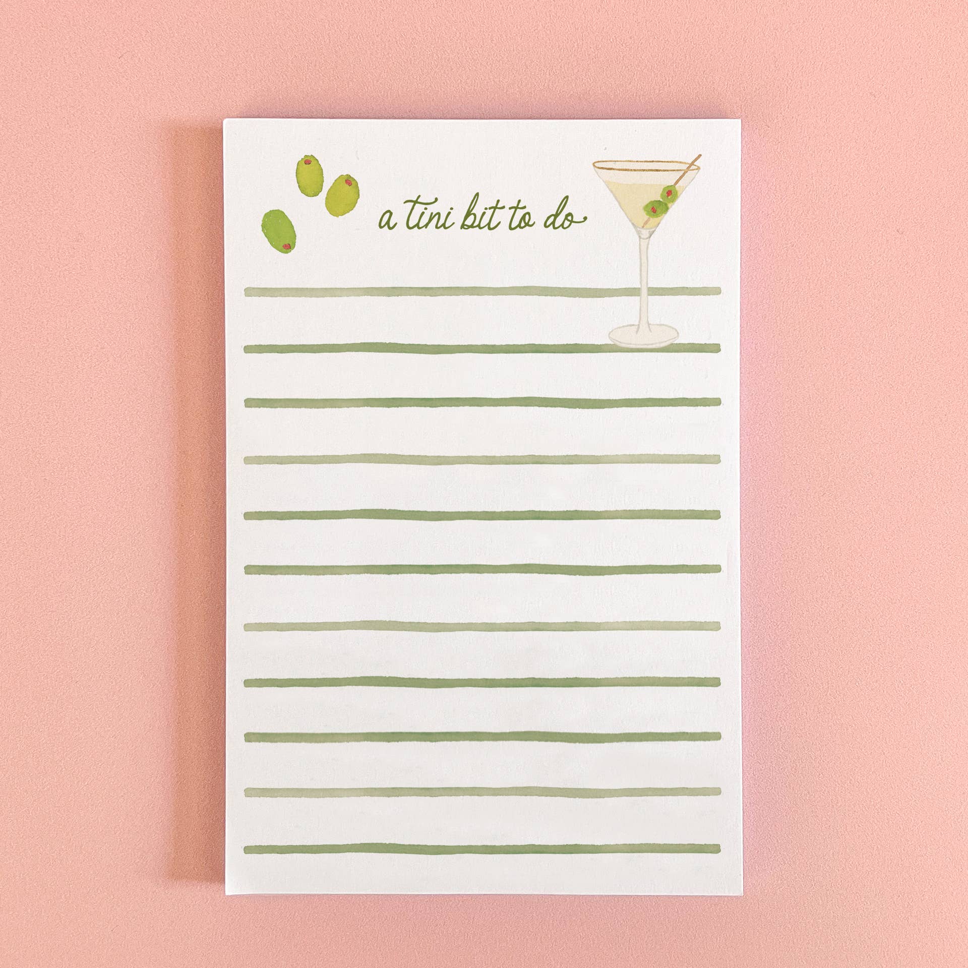 A Tini Bit To Do Notepad | Martini Notepad | 4"x6" Notepad