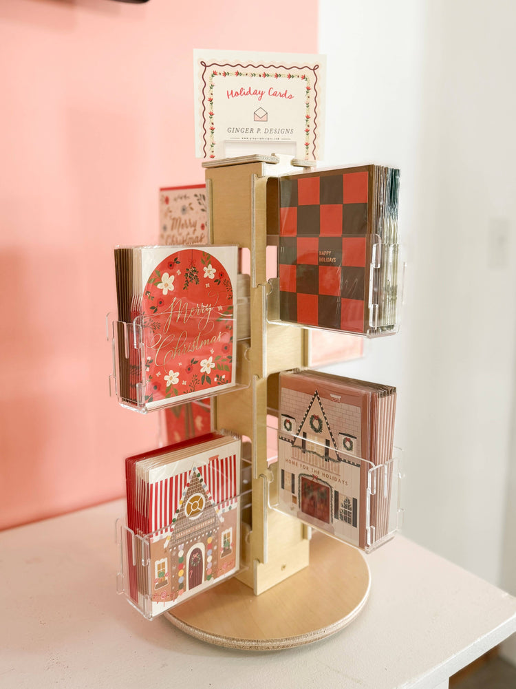 Ginger P. Designs HOLIDAY Greeting Card Display, with cards
