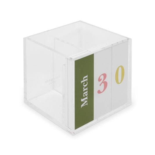 Perpetual Calendar Acrylic Holder, Colorblock