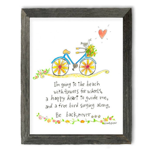 Going to the Beach, Be Back Never by Sandy Gingras Shelf Art: White / 7.75 x 9.75