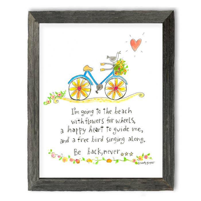 Going to the Beach, Be Back Never by Sandy Gingras Shelf Art: White / 7.75 x 9.75
