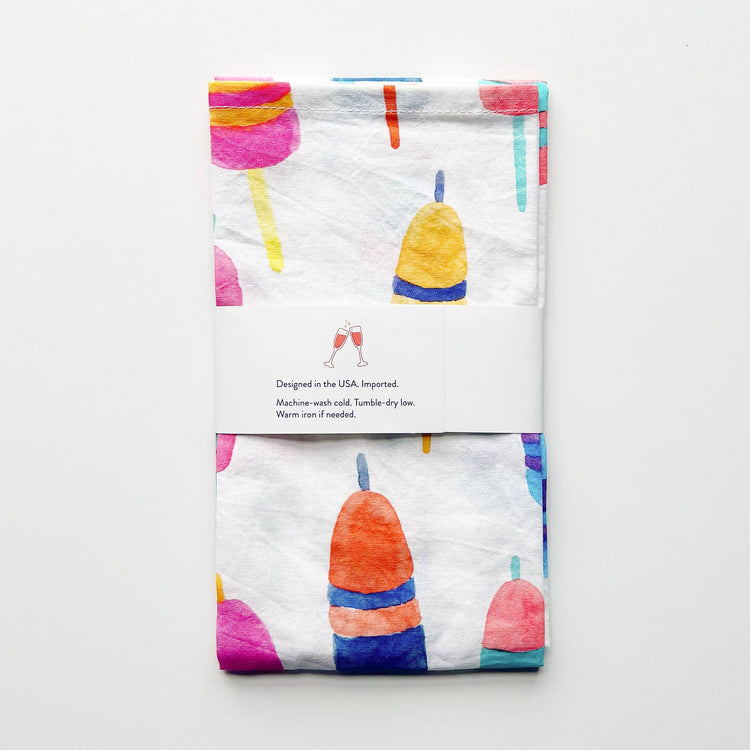 Colorful Buoys Kitchen Towel | Lobster Buoy Tea Towel