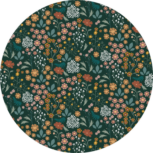 Moonlit Meadow Twin Bamboo and Fleece Throw Blanket: Green/Multi / Twin