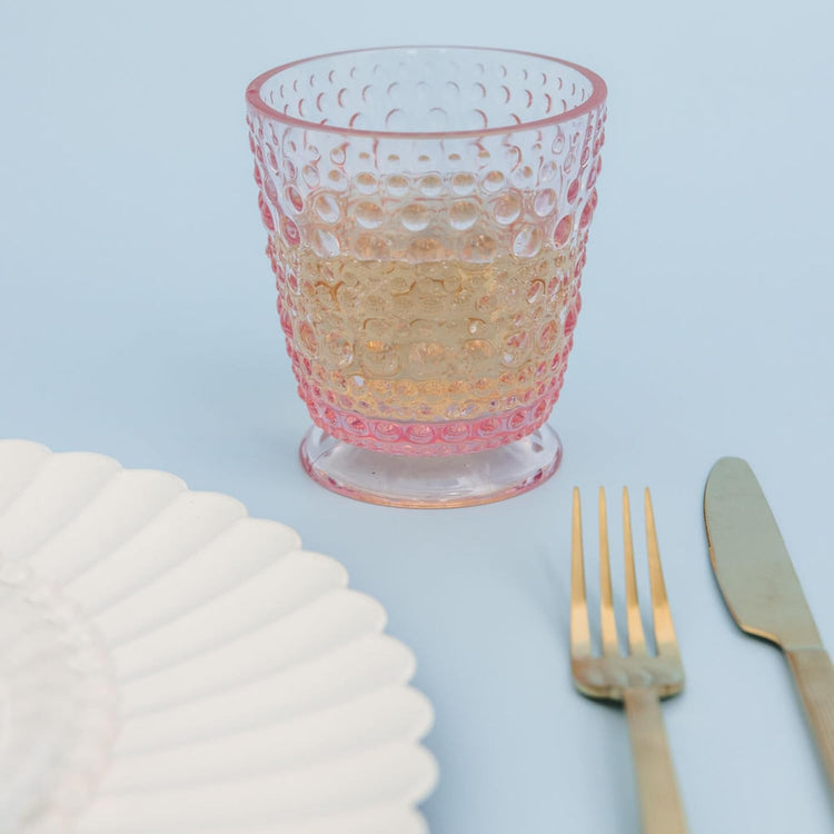 Small Hobnail Glass, Conch Shell Pink