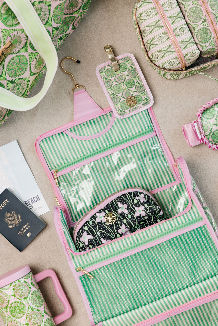 Hanging Toiletry Bag - Tropical Tiles