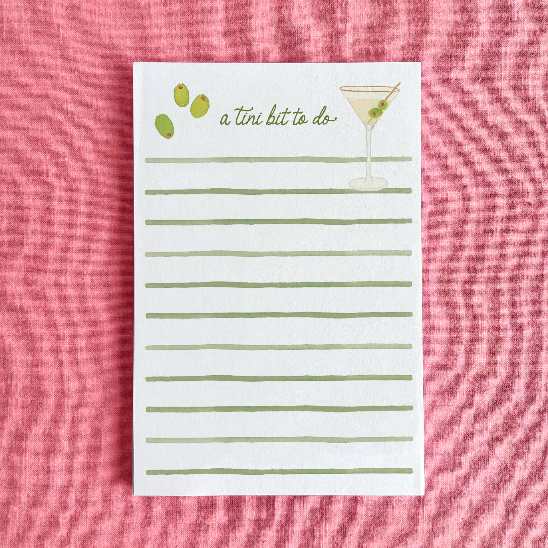 A Tini Bit To Do Notepad | Martini Notepad | 4"x6" Notepad