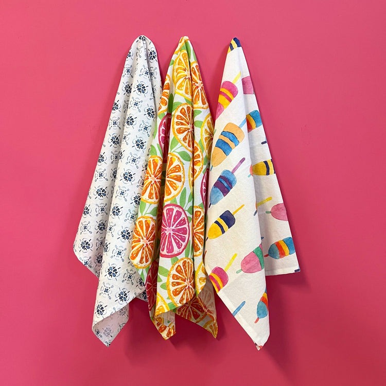 Bright Citrus Kitchen Towel | Orange Slices Tea Towel
