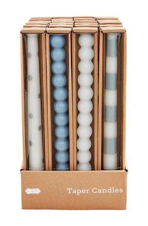Blue & White Taper Candles