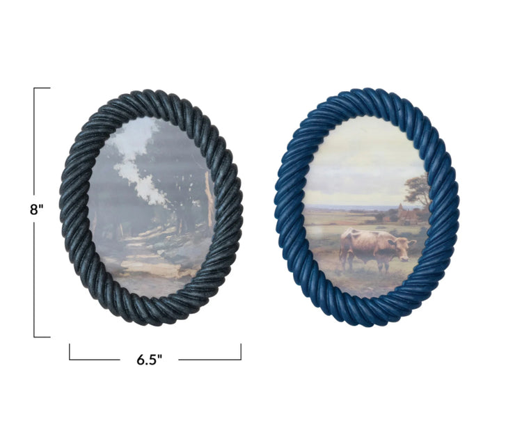 Oval Resin Twisted Photo Frame, 2 Colors (Holds 5” x 7” Photo)