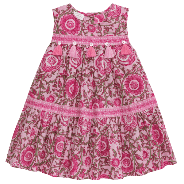 Floral Block Print Tier Dress