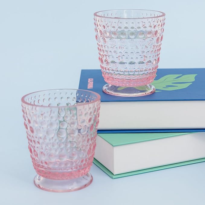 Small Hobnail Glass, Conch Shell Pink
