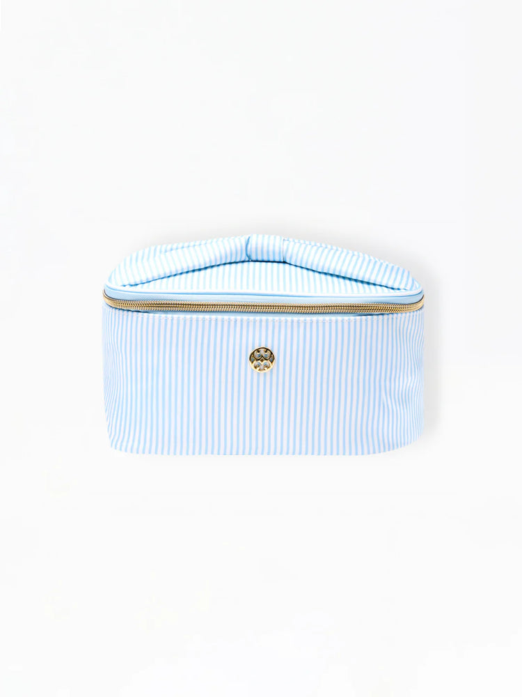 Kiss and Makeup Bag | Blue Stripe