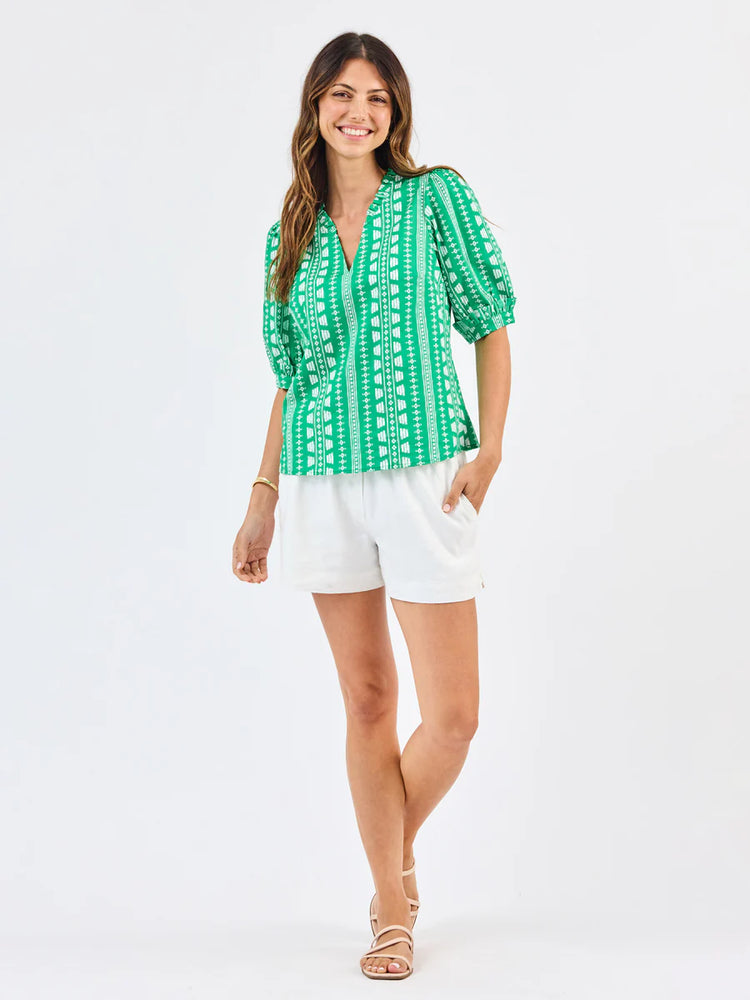 Colette Heritage Stitch Green Top