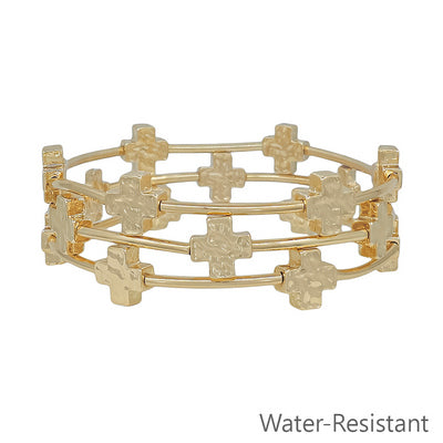 Golden Cross Trio Bracelet