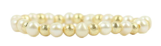 Annie Stretch Bracelet- Pearl Mix