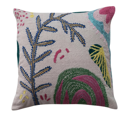 20” Square Hand Woven Fabric Indoor/Outdoor Pillow