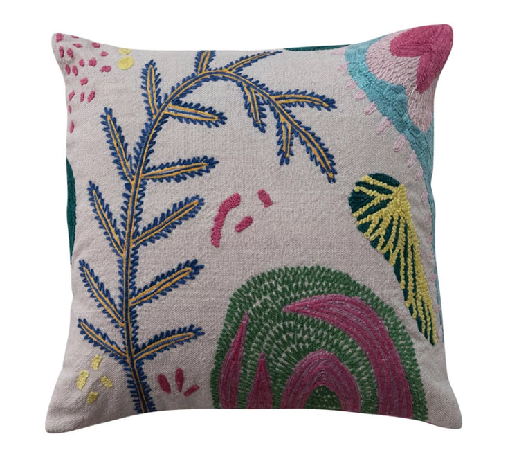 20” Square Hand Woven Fabric Indoor/Outdoor Pillow