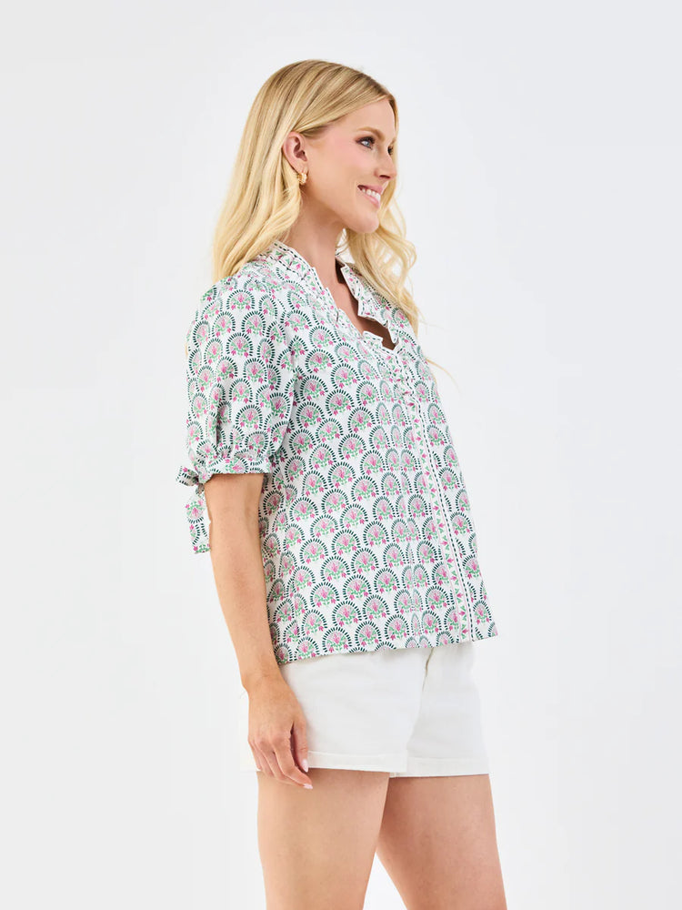 Brynn Top | Sunshower Flora White