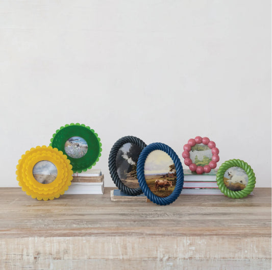 Oval Resin Twisted Photo Frame, 2 Colors (Holds 5” x 7” Photo)