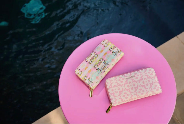 Porto Tiles Blush Leather Wallet