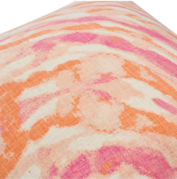 20” Cotton Slub Marble Printed Pillow, Polyester Fill
