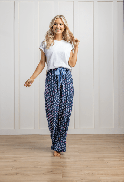 Navy Floral Pajama Pants