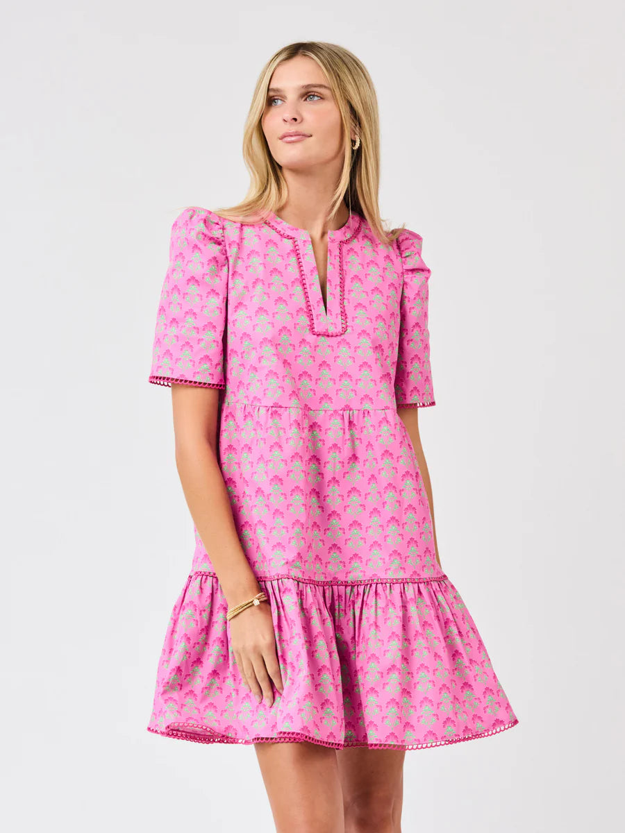 Adelyn Dress | Deco Lilies Fuchsia