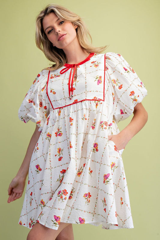 FLORAL PRINTED COTTON DRESS