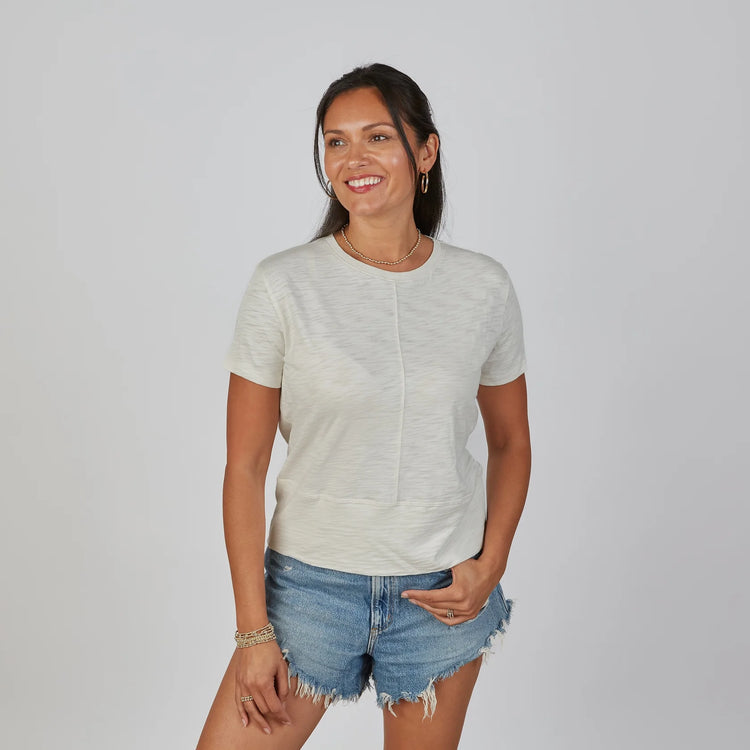 Celia Perfect Length Tee in Linen- Short Sleeve