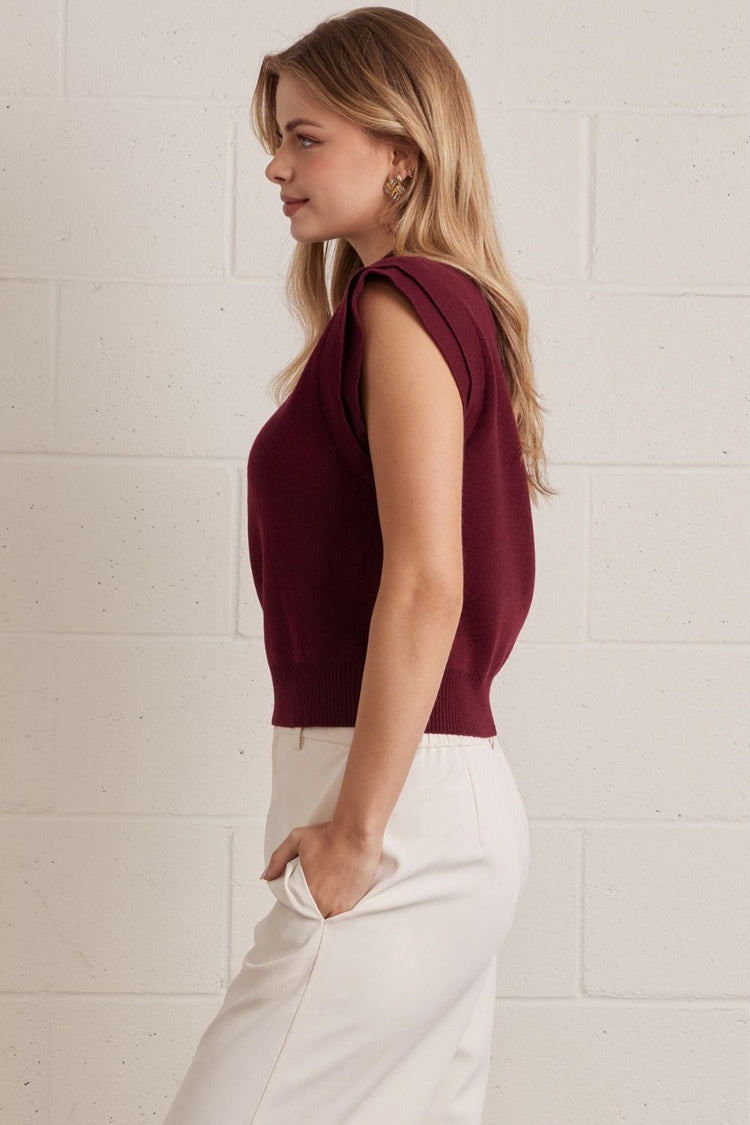 The Camille Mock Neck Sweater Top