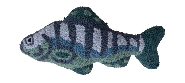 Woven Cotton Tufted Fish Shaped Pillow, 2 Styles