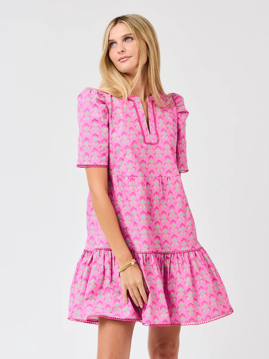 Adelyn Dress | Deco Lilies Fuchsia