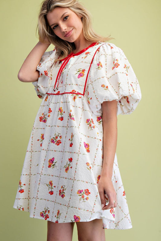 FLORAL PRINTED COTTON DRESS