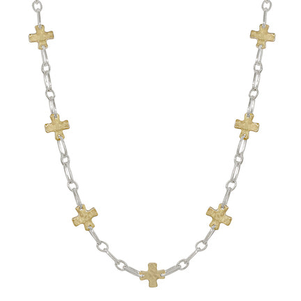 Two-Tone Faith Cross Necklace