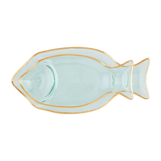 Gold Edge Fish Tray Set