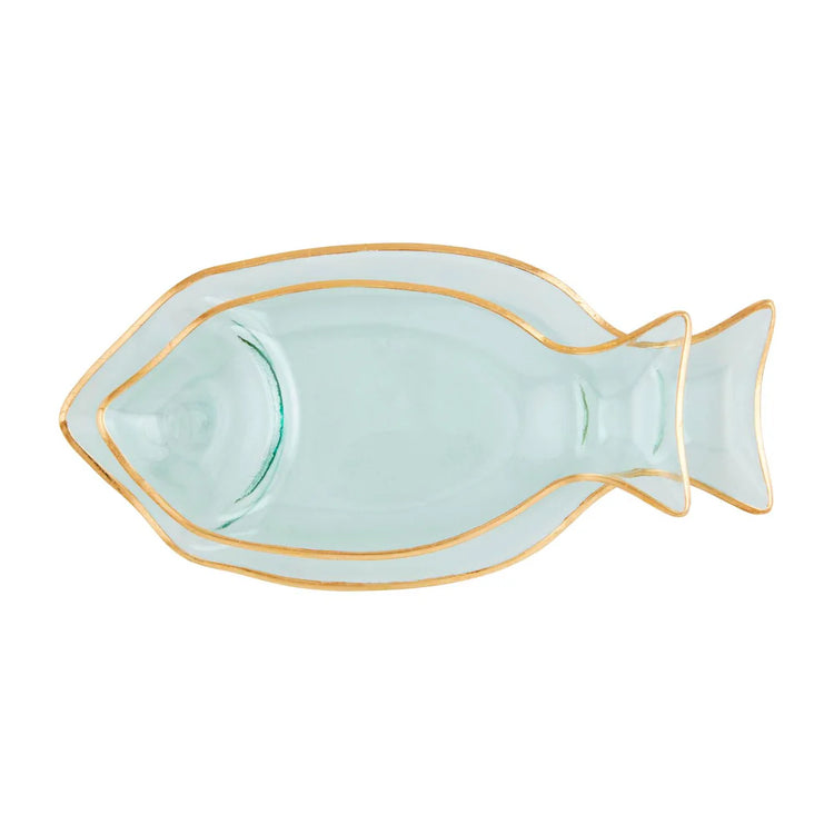 Gold Edge Fish Tray Set