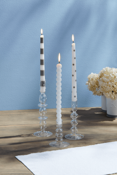 Glass Dot Candlesticks