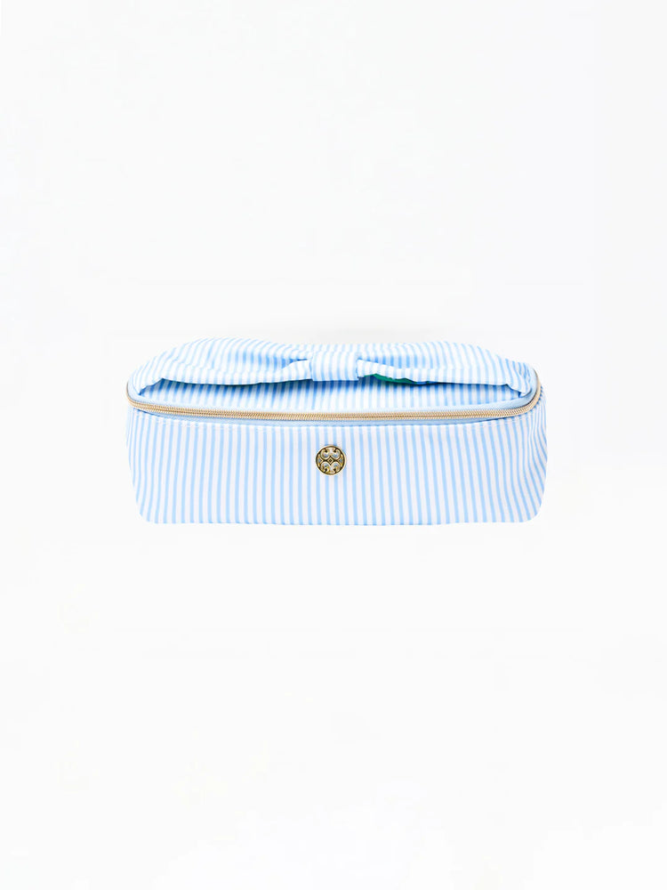 Kiss and Makeup Mini Bag | Blue Stripe