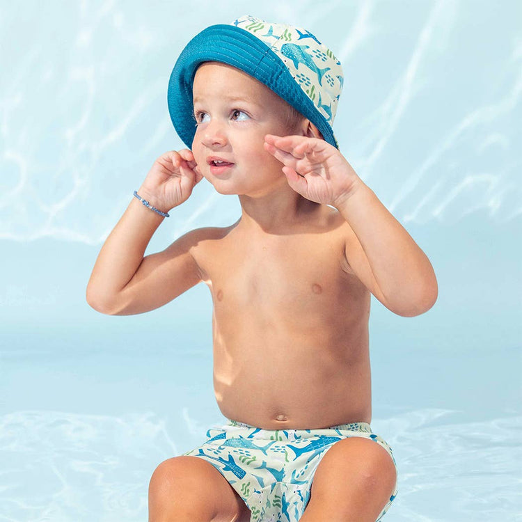 Shark Friends Ocean Blue Reversible Kids Bucket Hat: Blue/Multi