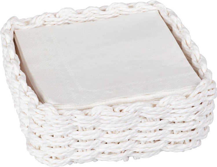 Paper Cocktail Napkin Paper Woven Caddy Paper Weave White