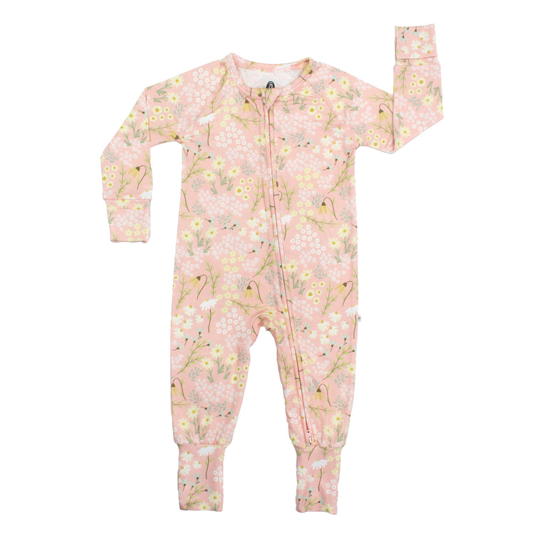 Spring Meadow Bamboo Convertible Footie Romper: Pink/Multi