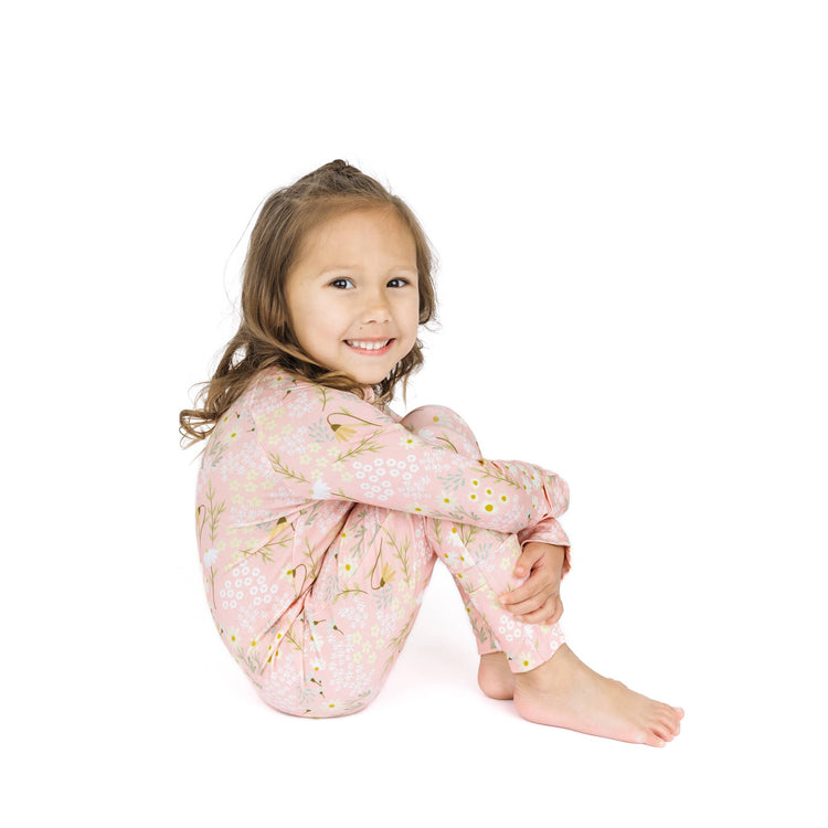 Spring Meadow Bamboo Convertible Footie Romper: Pink/Multi
