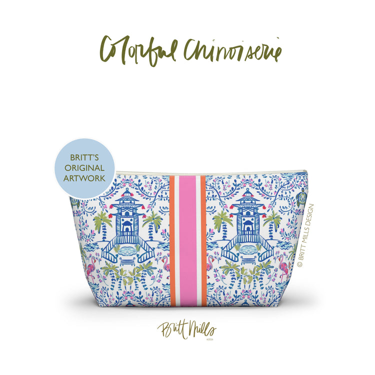 Britt Mills Mahjong Tile Pouch: Aria (Pink)