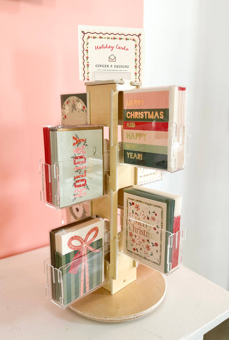 Ginger P. Designs HOLIDAY Greeting Card Display, with cards