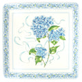 12" Blue Hydrangea Square Ceramic Platter Rosanne Beck