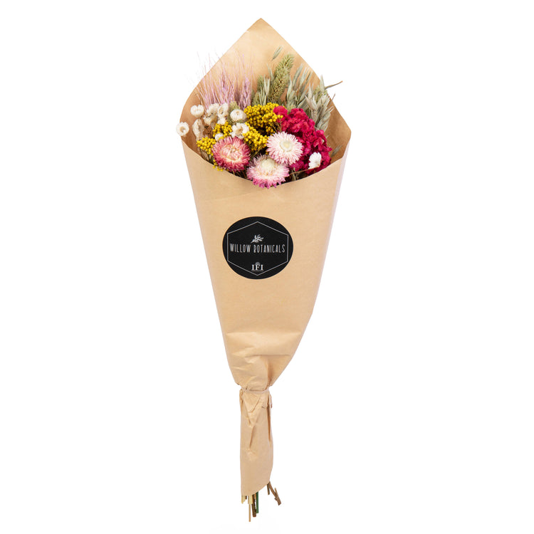 Mixed Dried Bouquet - All Year -Natural, Pink, White, Yellow