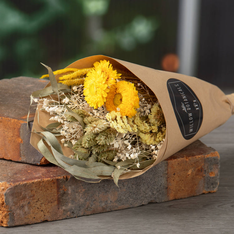 Mixed Dried Bouquet - Yellow and Natural Tones