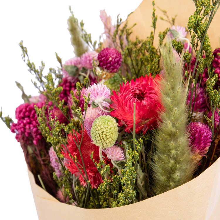 Mixed Dried Bouquet - Brights - Pink, Purple, Green