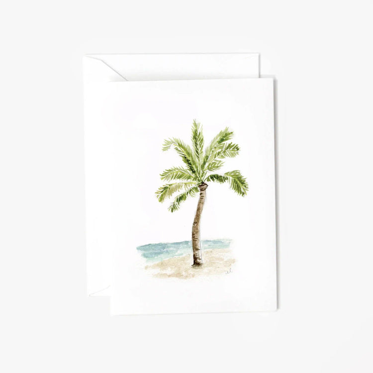 Palm tree tropical mini enclosure notecard