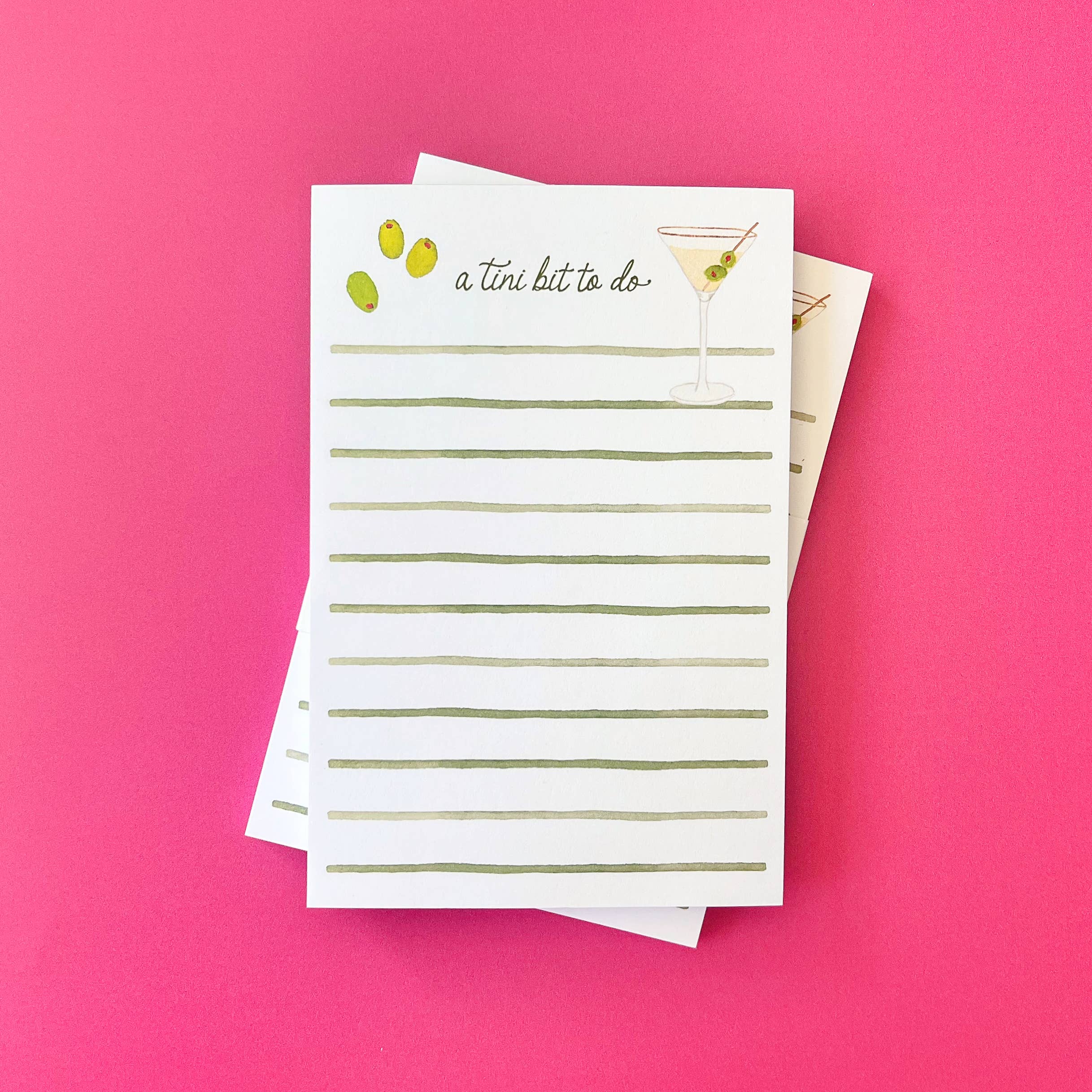 A Tini Bit To Do Notepad | Martini Notepad | 4"x6" Notepad